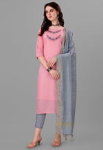 Load image into Gallery viewer, Pink Cotton Readymade Pakistani Suit
