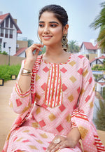 Load image into Gallery viewer, Pink Cotton Readymade Pakistani Suit
