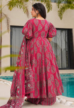 Load image into Gallery viewer, Pink Cotton Readymade Palazzo Suit
