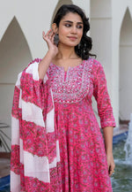 Load image into Gallery viewer, Pink Cotton Readymade Pant Style Suit
