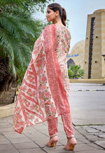 Load image into Gallery viewer, Pink Cotton Readymade Pant Style Suit
