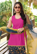 Load image into Gallery viewer, Pink Cotton Silk Readymade Sharara Suit
