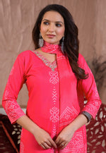 Load image into Gallery viewer, Pink Crepe Readymade Pant Style Suit
