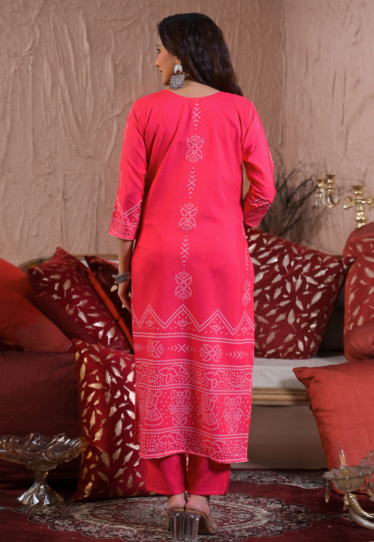 Pink Crepe Readymade Pant Style Suit