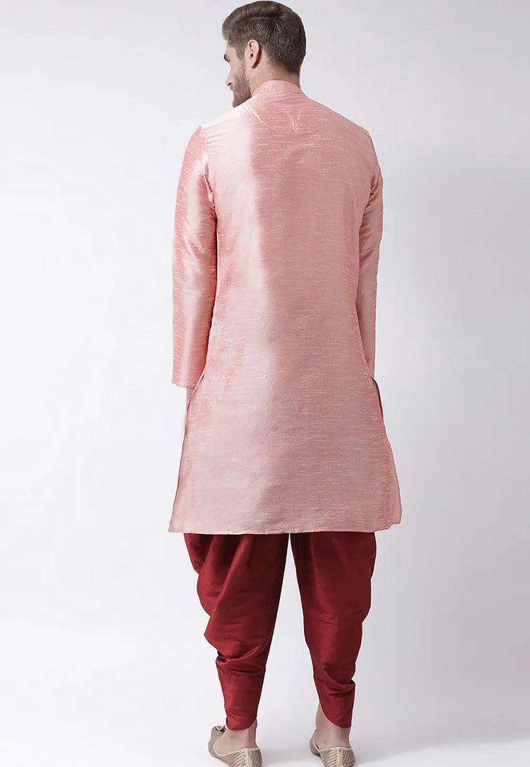 Pink Dupion Silk Dhoti Kurta
