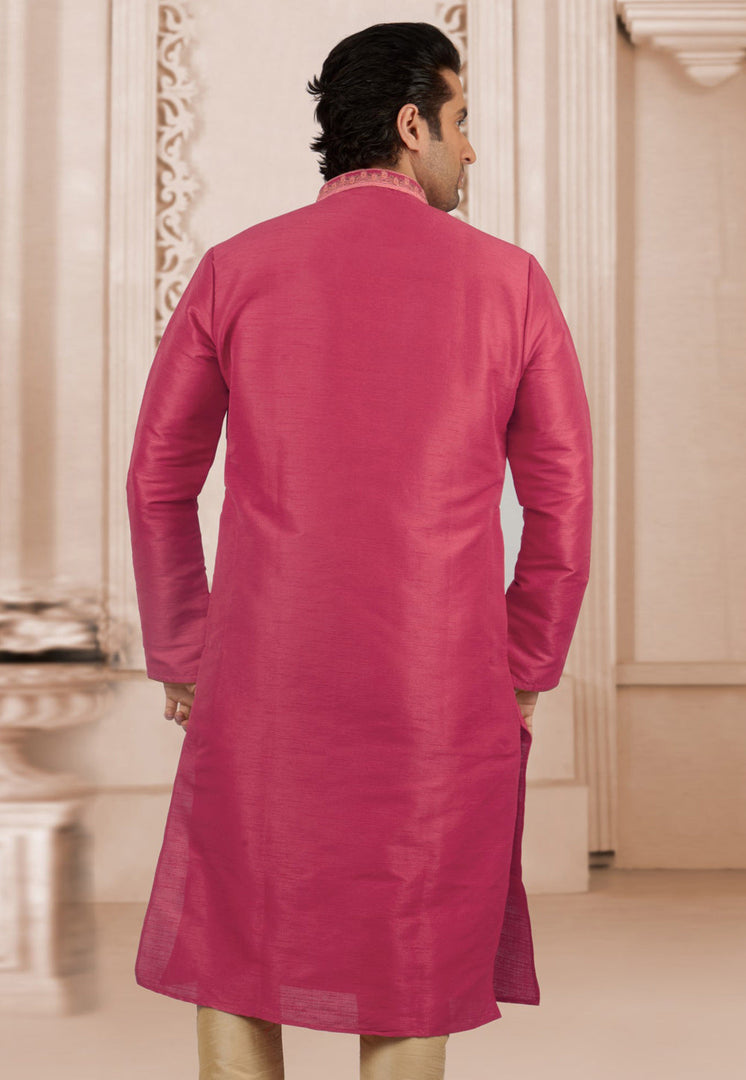 Pink Dupion Silk Kurta Pajama