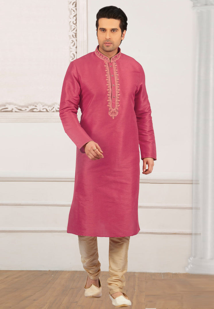 Pink Dupion Silk Kurta Pajama