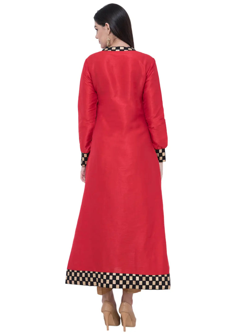 Pink Dupion Silk Kurta Set With Pent