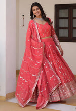Load image into Gallery viewer, Pink Faux Georgette Lehenga Choli
