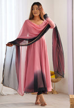 Load image into Gallery viewer, Pink Faux Georgette Readymade Anarkali Suit
