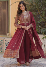 Load image into Gallery viewer, Pink Faux Georgette Readymade Long Anarkali Suit
