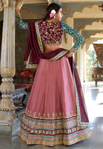Load image into Gallery viewer, Pink Georgette A Line Lehenga Choli

