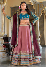 Load image into Gallery viewer, Pink Georgette A Line Lehenga Choli
