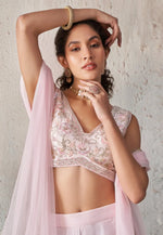 Load image into Gallery viewer, Pink Georgette A Line Lehenga Choli
