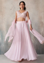 Load image into Gallery viewer, Pink Georgette A Line Lehenga Choli
