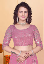 Load image into Gallery viewer, Pink Georgette A Line Lehenga Choli
