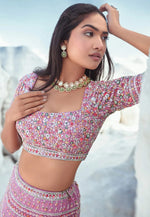 Load image into Gallery viewer, Pink Georgette A Line Lehenga Choli
