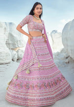 Load image into Gallery viewer, Pink Georgette A Line Lehenga Choli
