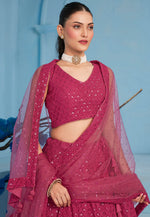 Load image into Gallery viewer, Pink Georgette Circular Lehenga Choli
