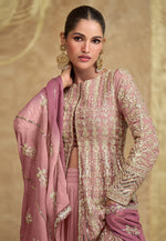 Load image into Gallery viewer, Pink Georgette Indo Western Lehenga Choli
