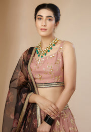 Pink Georgette Lehenga Choli