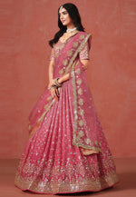 Load image into Gallery viewer, Pink Georgette Lehenga Choli
