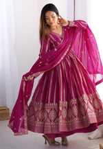 Load image into Gallery viewer, Pink Georgette Readymade Anarkali Suit
