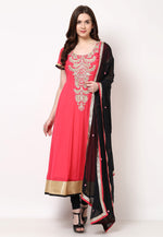 Load image into Gallery viewer, Pink Georgette Readymade Churidar Suit
