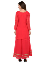 Load image into Gallery viewer, Pink Georgette Readymade Palazzo Suit
