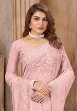 Load image into Gallery viewer, Pink Georgette Saree With Blouse
