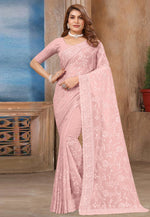 Load image into Gallery viewer, Pink Georgette Saree With Blouse
