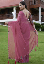 Load image into Gallery viewer, Pink Georgette Saree With Blouse
