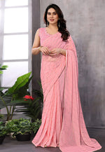 Load image into Gallery viewer, Pink Georgette Saree With Blouse