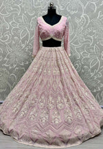 Load image into Gallery viewer, Pink Georgette Wedding Lehenga Choli
