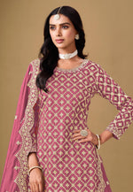 Load image into Gallery viewer, Pink Jacquard Indo Western Lehenga Choli

