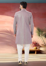Load image into Gallery viewer, Pink Jacquard Indo Western Sherwani
