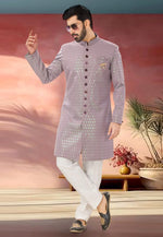 Load image into Gallery viewer, Pink Jacquard Indo Western Sherwani
