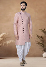Load image into Gallery viewer, Pink Jacquard Indo Western Suit
