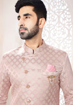 Load image into Gallery viewer, Pink Jacquard Indo Western Suit
