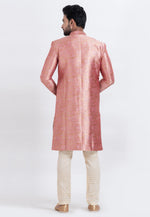 Load image into Gallery viewer, Pink Jacquard Silk Indo Western Suit
