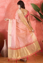 Load image into Gallery viewer, Pink Khadi Saree With Blouse
