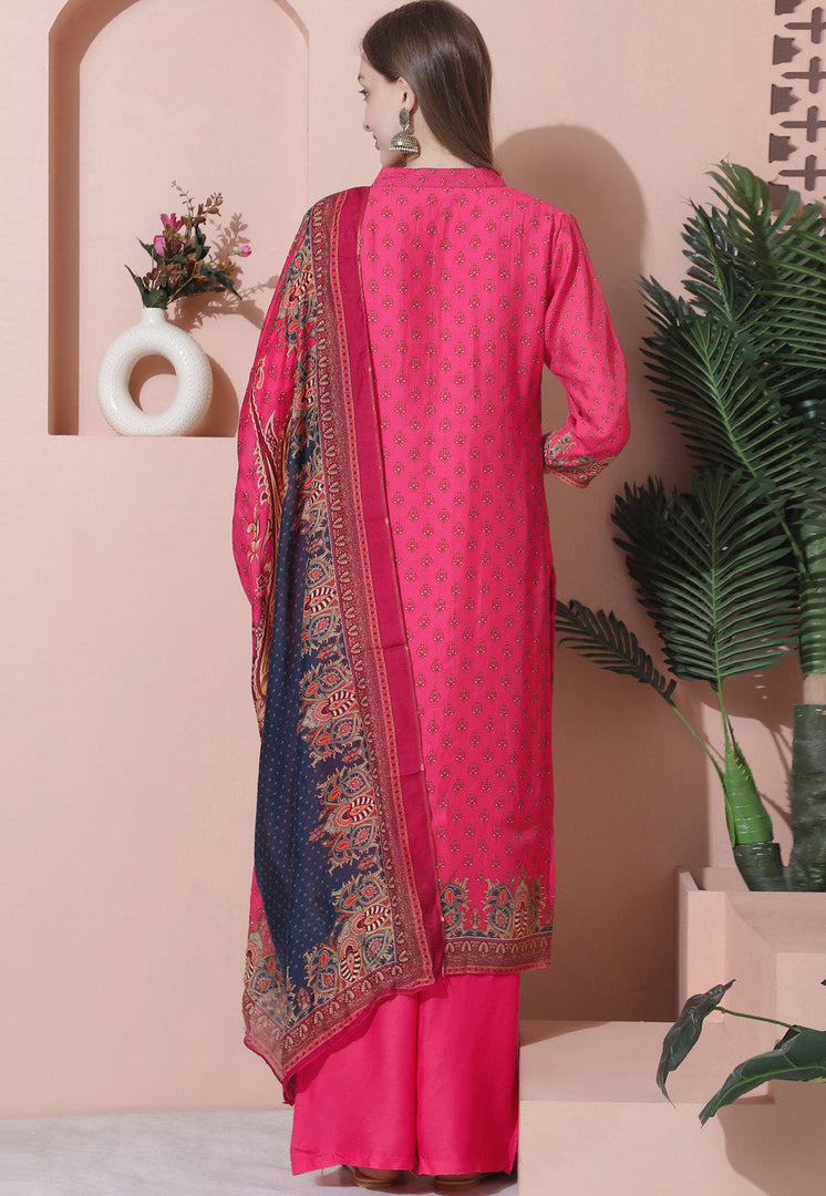Pink Muslin Pakistani Suit