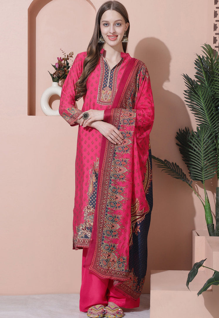 Pink Muslin Pakistani Suit