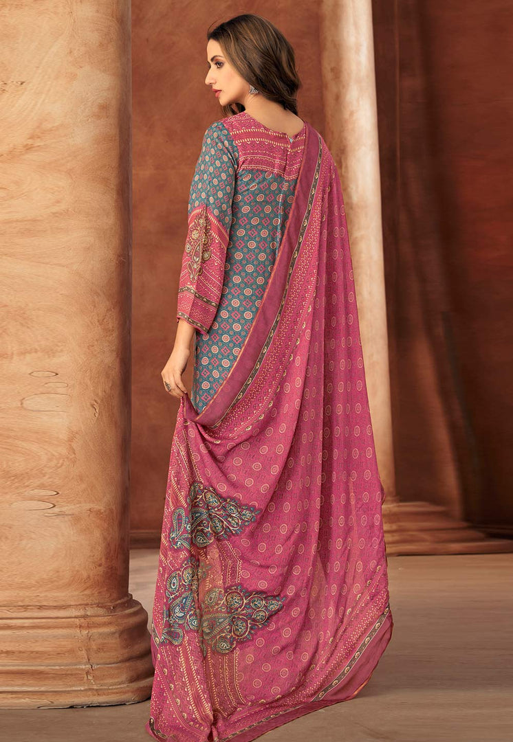 Pink Muslin Pakistani Suit