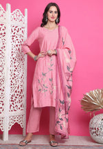 Load image into Gallery viewer, Pink Muslin Pant Style Suit
