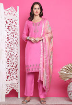 Load image into Gallery viewer, Pink Muslin Pant Style Suit
