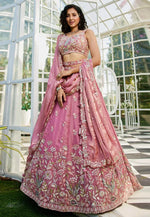 Load image into Gallery viewer, Pink Net A Line Lehenga Choli
