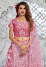 Load image into Gallery viewer, Pink Net A Line Lehenga Choli
