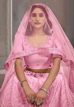 Load image into Gallery viewer, Pink Net Circular Lehenga Choli
