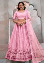 Load image into Gallery viewer, Pink Net Circular Lehenga Choli
